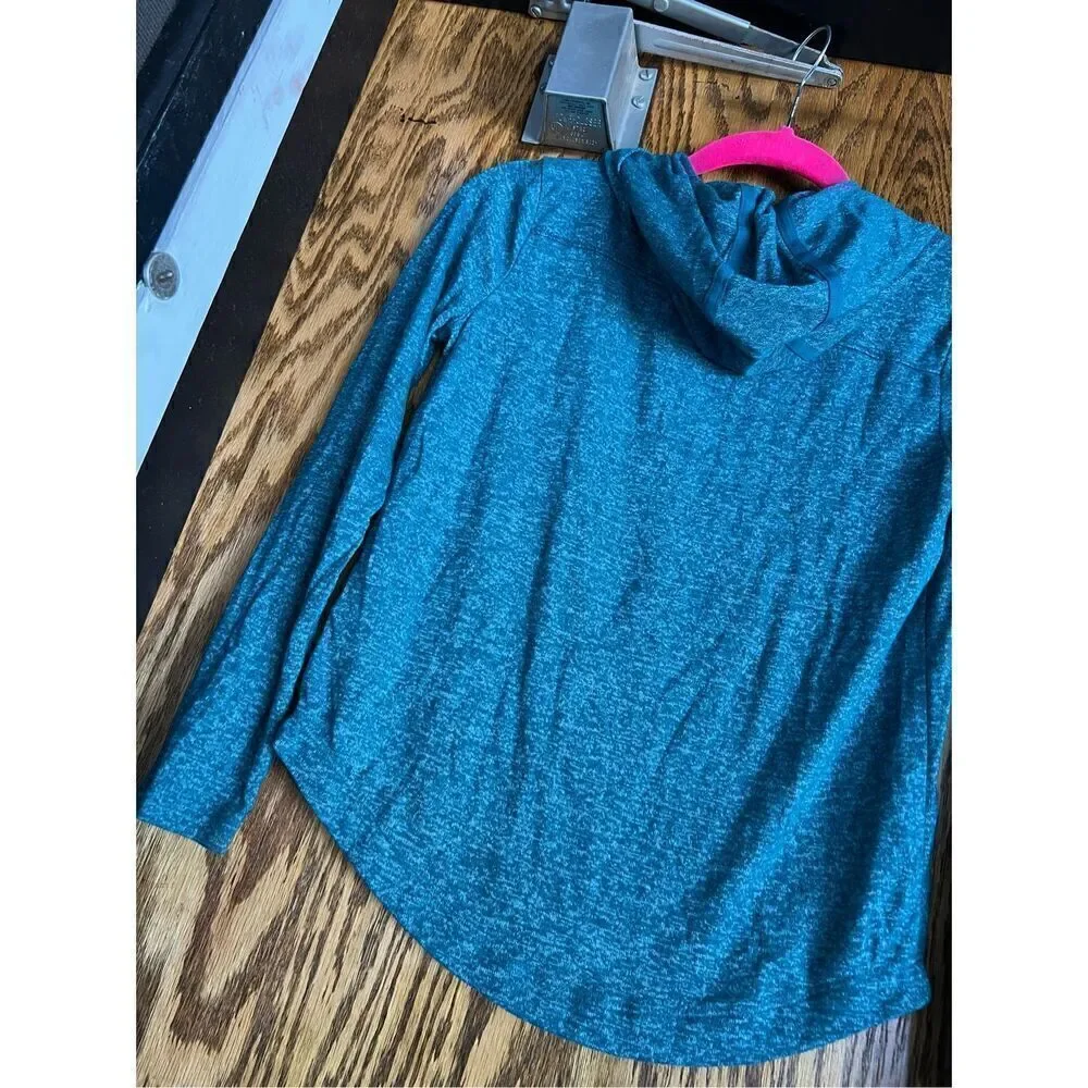 Athleta Girl All You Got Top Billard Teal Hooded Top Girls Size Large/12